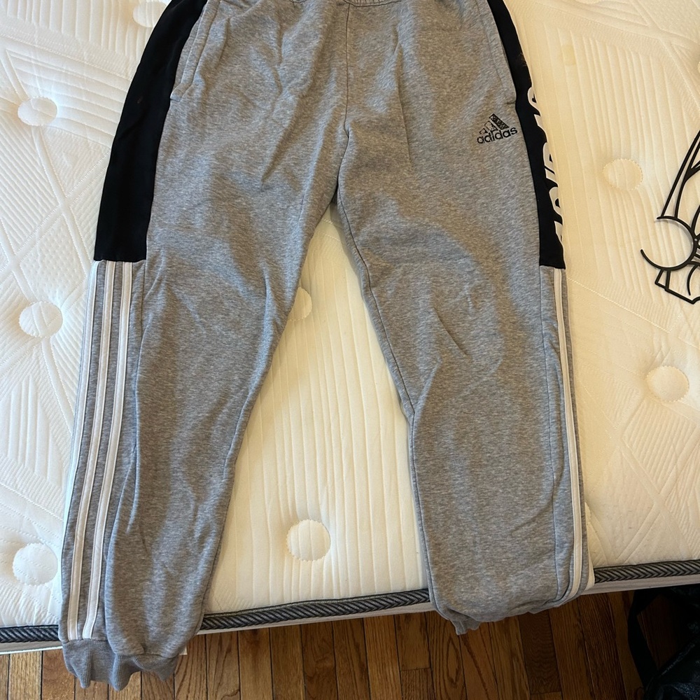 Adidas Kids Gray and Black Joggers
